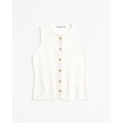 Abercrombie The A&F Mara Crew Sweater Vest In Cream